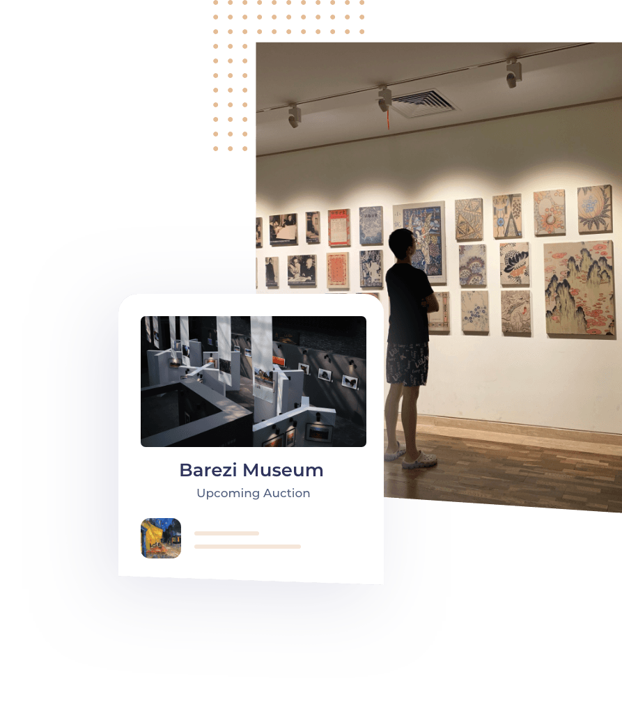 Art market alerts and auction notifications interface