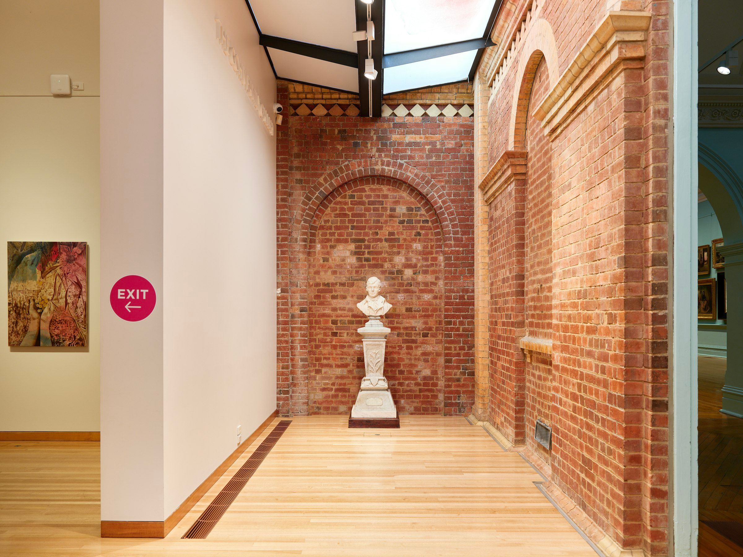 Sculpture in a gallery hall